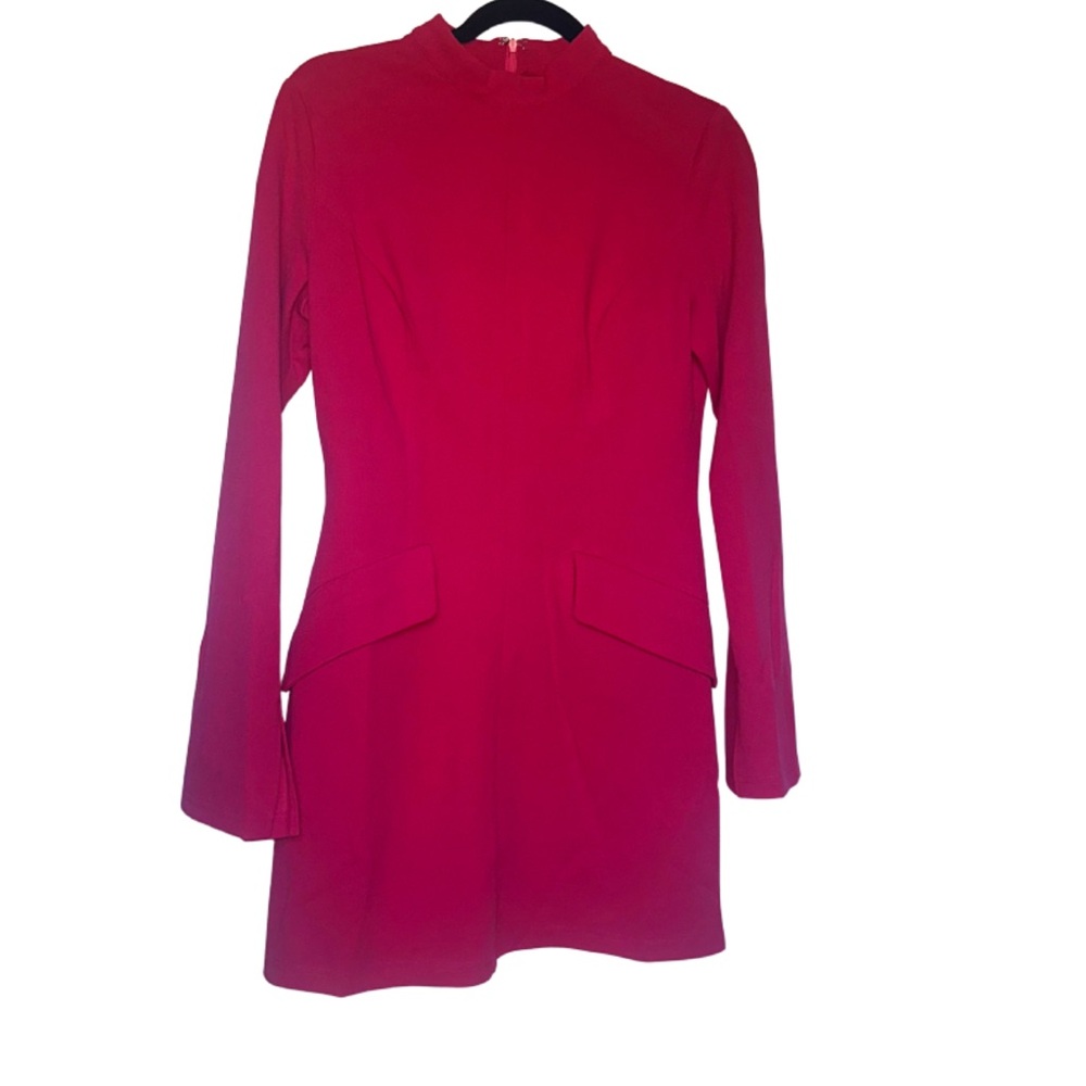 FORE Mock Neck Long Sleeve Dress Berry - Size L